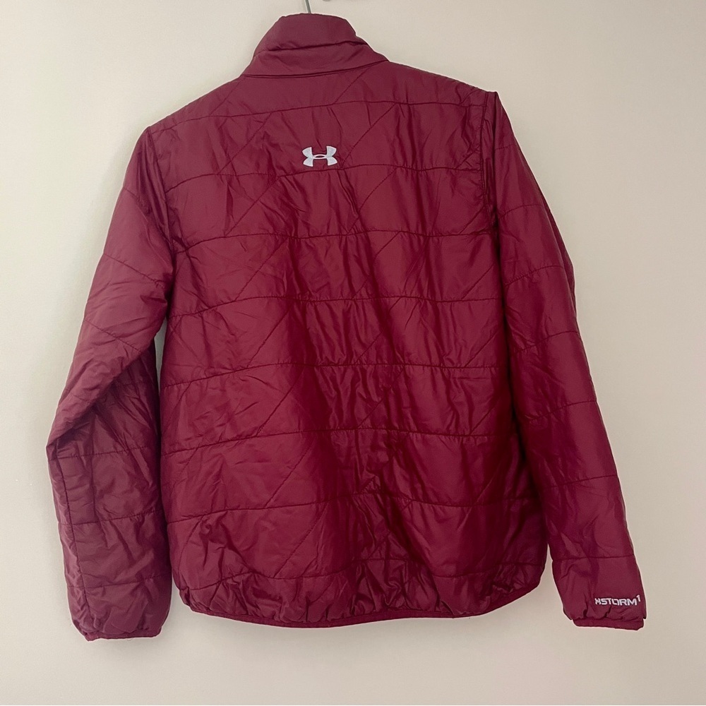 Under Armour UA Cold Gear Jacket Maroon Burgundy Youth Large - Picture 5 of 8